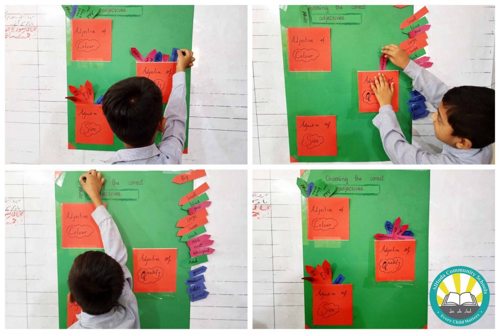 Alhuda-Community-Schools-Lahore-Punjab-English-Adjectives-2024-Free-education-for-street-children-Every-child-matters